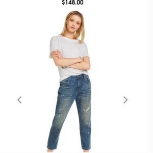 Wildfox paint splattered boyfriend medium Da Vinci wash baggy boyfriend jeans